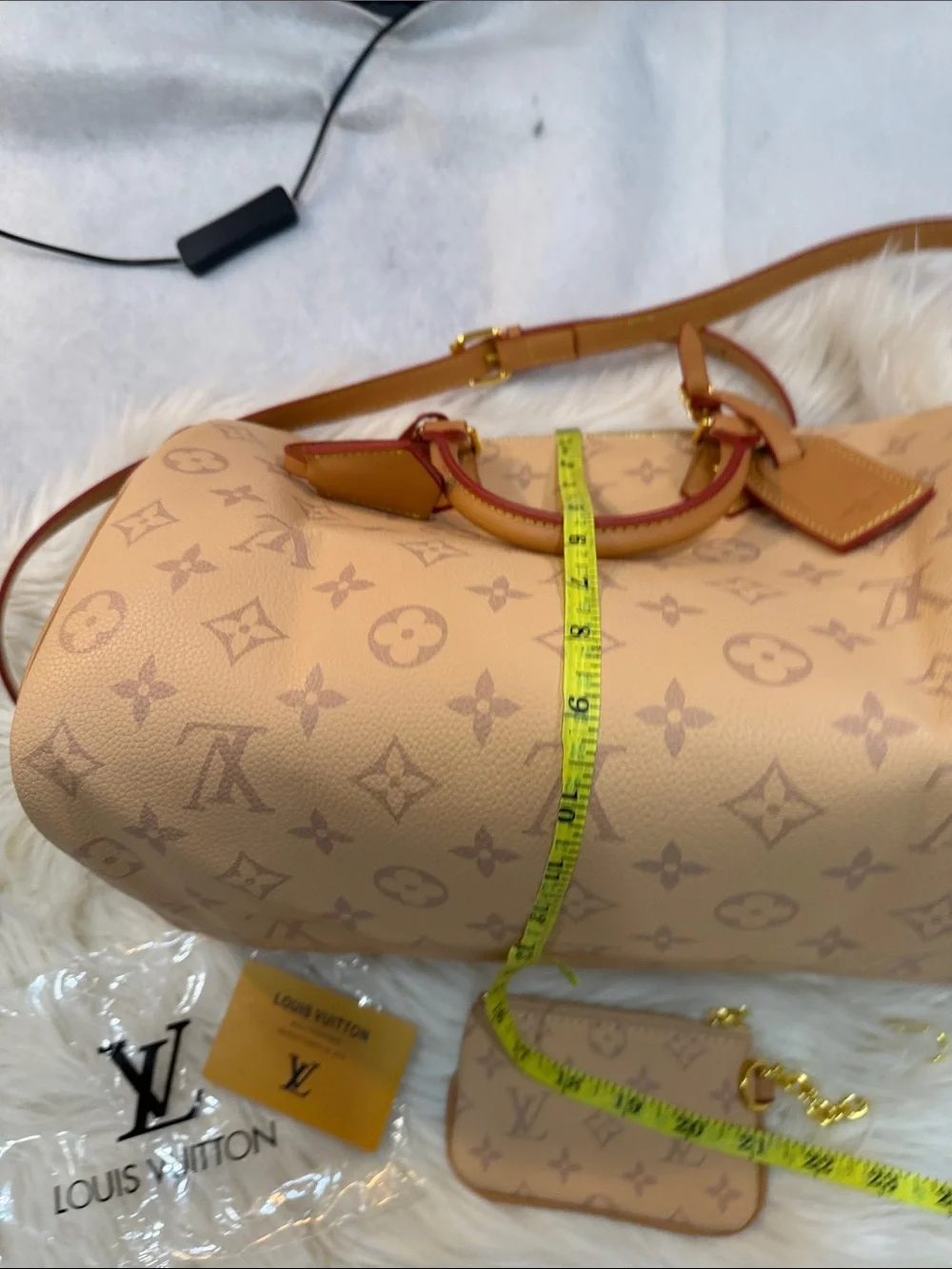 Luxury Beige Monogram Satchel Handbag